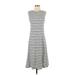 Armor Lux Casual Dress - A-Line High Neck Sleeveless: White Print Dresses - New - Women's Size 1