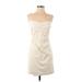 Forever 21 Cocktail Dress - Sheath Sweetheart Sleeveless: Ivory Print Dresses - Women's Size Small