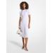 Michael Kors Ribbed Stretch Knit Button Midi Dress White XL