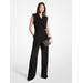 Michael Kors Crepe Double-Breasted Jumpsuit Black 4