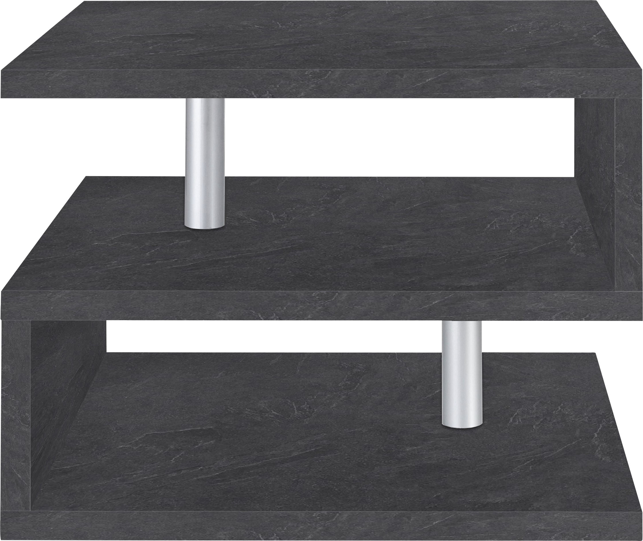 Couchtisch INOSIGN "ZETA- Kaffeetisch, Sofatisch, Wohnzimmertisch, Breite ca. 55 cm", grau (schiefer), B:55cm H:41,5cm T:55cm, Tische, Made in Italy, mit Ablagemöglichkeit, 55x55 cm