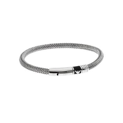 Armband EMPORIO ARMANI "EGS1623040", silber (schwarz, silberfarben), Armbänder, Edelstahl