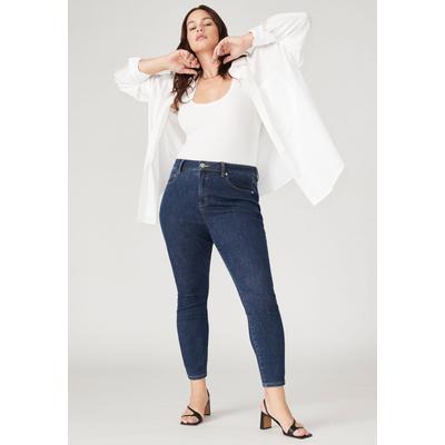 Plus Size Women's The Morgan Super Stretch Skinny Leg Jean by ELOQUII in Indigo Rinse (Size 16)