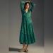 Anthropologie Dresses | Anthropologie The Marais Maxi Dress: Satin-Burnout Edition | Color: Green | Size: L