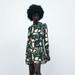 Zara Dresses | Nwt - Zara Frida Dress Sz S | Color: Black/Green | Size: S