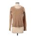 Maison Jules Cashmere Pullover Sweater: Tan Color Block Sweaters & Sweatshirts - Women's Size X-Small