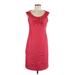 Cynthia Cynthia Steffe Cocktail Dress - Sheath Scoop Neck Sleeveless: Red Solid Dresses - Women's Size Large