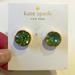 Kate Spade Jewelry | Kate Spade Gold Trimmed Green Crystal Post Earrings | Color: Gold/Green | Size: Os