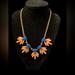 J. Crew Jewelry | J. Crew Vintage Bib Statement Necklace | Color: Blue/Orange | Size: Os