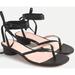 J. Crew Shoes | J. Crew Women’s Black Ankle-Wrap Thong Sandal With Rounded Heel Size 7 | Color: Black | Size: 7