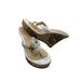 Coach Shoes | Coach Mattie Bumblebee Wedge Sandals Womens 6.5 Thong Spring Bee Heels | Color: Tan/White | Size: 6.5