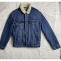 Levi's Jackets & Coats | Levis Premium Big E Sherpa Trucker Jacket Blue Stonewashed Denim Warm Mens S | Color: Blue | Size: S
