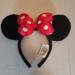Disney Accessories | Disney Parks Plush Minnie Ears Headband | Color: Black/Red | Size: Os