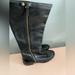 J. Crew Shoes | J.Crew Black Leather Knee High Riding Boots Gold Zippers Size 9.5 | Color: Black | Size: 9.5