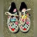 Vans Shoes | Checkered Vans With Hearts And Beads Size 1 | Color: Black/White | Size: 1g