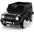 COSTWAY 12V Kids Electric Ride On Car, Mercedes Benz Licensed Ride-on Truck with Remote Control, Rocking Mode, Horn, Music, MP3 & LED Lights, 4 Motors Vehicle Toy for Boys Girls (Black)