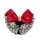 hairpin Women Net Hair Clip New Floral Lace Satin Bow Hair Net Barrette Bowknot Snood Net Hair Clip Bow Hair Accessories Hair Bun Cover Net Snood (Style : Red)