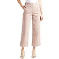 LEMMAN Stretch Twill Cropped Wide Leg Pant- Zerouin Pants,Casual Full-Length Loose Pants (Light brown,Small)