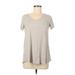 Agnes & Dora Short Sleeve T-Shirt: Gray Tops - Women's Size Medium