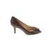 VC Signature Heels: Slip-on Stilleto Cocktail Party Brown Shoes - Women's Size 8 - Peep Toe