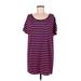 MICHAEL Michael Kors Casual Dress - Shift Scoop Neck Short sleeves: Purple Print Dresses - Women's Size Medium