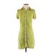 Wild Fable Casual Dress - Shirtdress Collared Short sleeves: Green Print Dresses - Women's Size Small