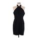 Sugar Lips Casual Dress - Mini: Black Solid Dresses - Women's Size Large