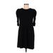 Ann Taylor LOFT Casual Dress - Midi: Black Solid Dresses - Women's Size Medium