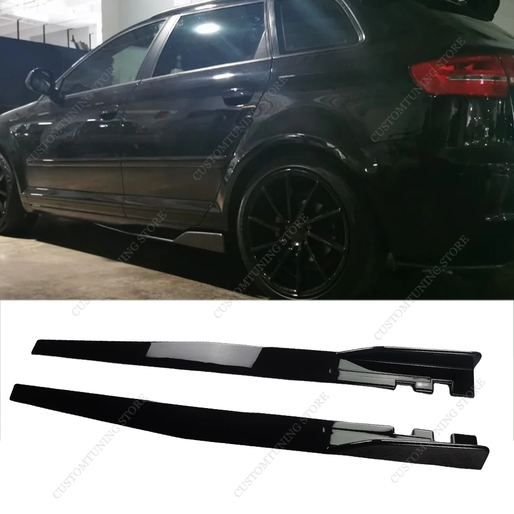 Pour AUDI A3 S3 8P jupes latérales Extension panneaux à bascule séparateurs de lèvres A3 S3 FSI TFSI TDI 2/4 portes 2003-2013 kits de carrosserie réglage