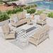 Alphamarts Galyn 7-Person Outdoor Conversation Set w/ Loveseat | 35 H x 74.8 W x 29.25 D in | Wayfair CP002-08-7-BE