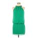 Laundry by Shelli Segal Casual Dress - Mini Halter Sleeveless: Green Print Dresses - Women's Size 0