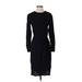 Donna Ricco Casual Dress - Sweater Dress: Black Dresses - Women's Size 4