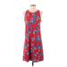 CeCe Casual Dress - A-Line: Red Print Dresses - Women's Size Small