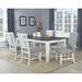 Red Barrel Studio® Alander 6 - Person Solid Wood Dining Set Wood/Upholstered in Brown/Gray/White | 30 H x 78 W x 42 D in | Wayfair