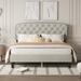 Winston Porter Nimtz Platform Bed Wood & /Upholstered/Linen in Gray/White | 41.7 H x 78.3 W x 81.1 D in | Wayfair 8ED07B3810934BAFB799164933E11EA6
