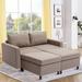 Ebern Designs Moden Style Loveseat Module Sectional Sofa w/ Two Ottoman for Living Room Linen in Brown | 33.45 H x 61.01 W x 34.26 D in | Wayfair