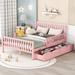 Harriet Bee Janyth Slat Storage Bed Wood in Pink | 35.4 H x 57.5 W x 77.4 D in | Wayfair 231EBB3363344448807D8A0C0DAE6957