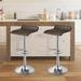 Wade Logan® Aryelle Adjustable PVC Counter High Swivel Barstools Upholstered/Metal in Brown | 15.2 W x 15.2 D in | Wayfair