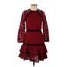 Alexis Casual Dress - Mini: Burgundy Print Dresses - Women's Size X-Large