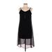 Express Casual Dress - A-Line V-Neck Sleeveless: Black Print Dresses - Women's Size Medium