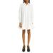 Miley Long Sleeve Ruffle Hem Cotton Shirtdress