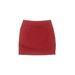 Croft & Barrow Casual Bodycon Skirt Mini: Red Solid Bottoms - Women's Size 4