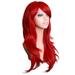 Desertasis coss wig red Sexy Long Women Fashion Synthetic Wavy Cosplay Party Full Wigs Red Red