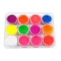 Htovila Fluorescent Powder Dark Luminous Set Nail Powder Fluorescent Powder 12 Colors Fluorescent Eye Shadow Nail Powder Eye Fesjoy Luminous Nails Eye