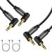 J&D Gold Plated 3.5mm Stereo Audio Aux Cable Compatible for iPhone Galaxy Speakers 6 ft (2 Pack)