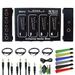 Rolls MX41b Stereo Four Channel Passive Mixer Bundle with 4-Channel Audio Splitter + Wire Straps + AUX Cable + 1/4 inch TRS + Audio Cable 3.5mm 1/8 inch Mono Male to RCA Mono Male Connectors and more