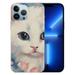 COMIO Cute Cat Painting Phone Case Compatible with iPhone 15 White Animals Trendy Cool Girl Boy Case for iPhone 15 Shockproof Protective Cover Case