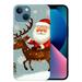 COMIO Christmas Case Compatible for iPhone 15 Ultra Thin Soft Case Soft Silicone Crystal Clear Xmas Cover Designed for iPhone 15 6.1 (2023) - Snowflake Santa Claus Elk