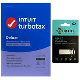 TurboTax Deluxe 2023 Tax Software - Federal Return & Federal E-File NO STATE - Physical Disk & Download - BONUS FREE Dr OTC USB Drive 4GB