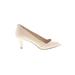 Calvin Klein Heels: Pumps Stilleto Work Ivory Solid Shoes - Women's Size 8 1/2 - Pointed Toe